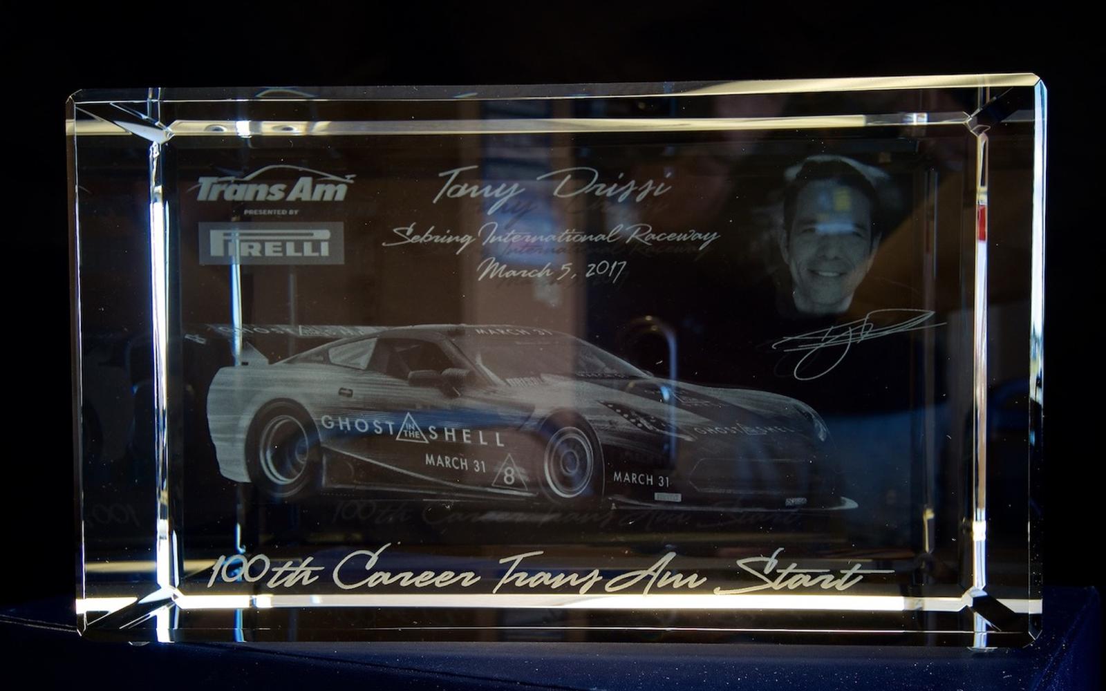 Tomy Drissi Recognized for his 100th Career TransAm Start